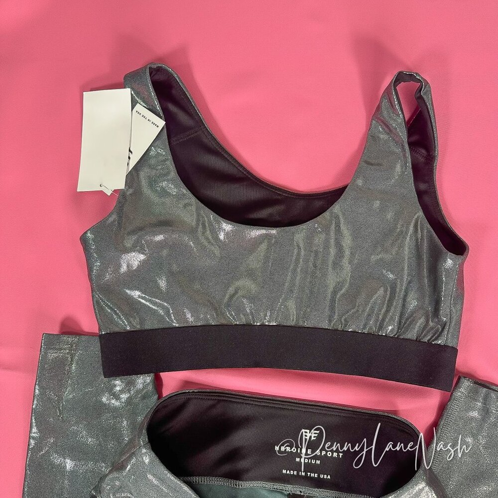 NWT Heroine Sport Marvel Sports Bra & Legging Set Platinum - Picture 7 of 8